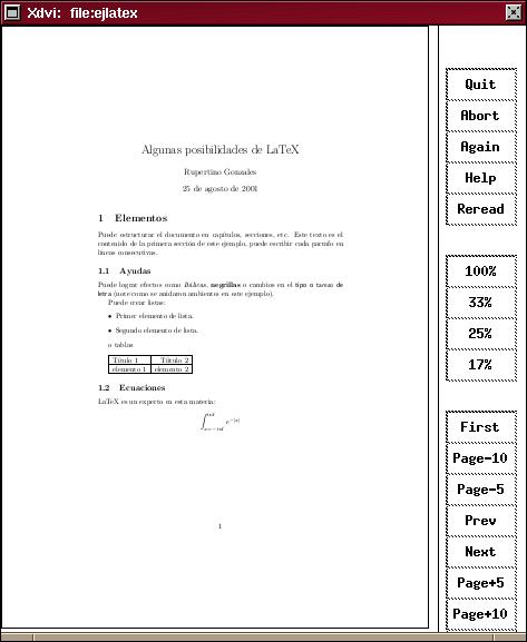 Visualizaci�n de DVI generado de 
		  fuente en LaTeX