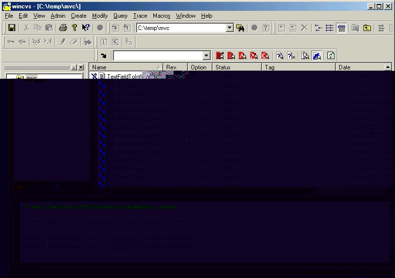 Ventana de elecci�n de archivos para
		      checkout
		  